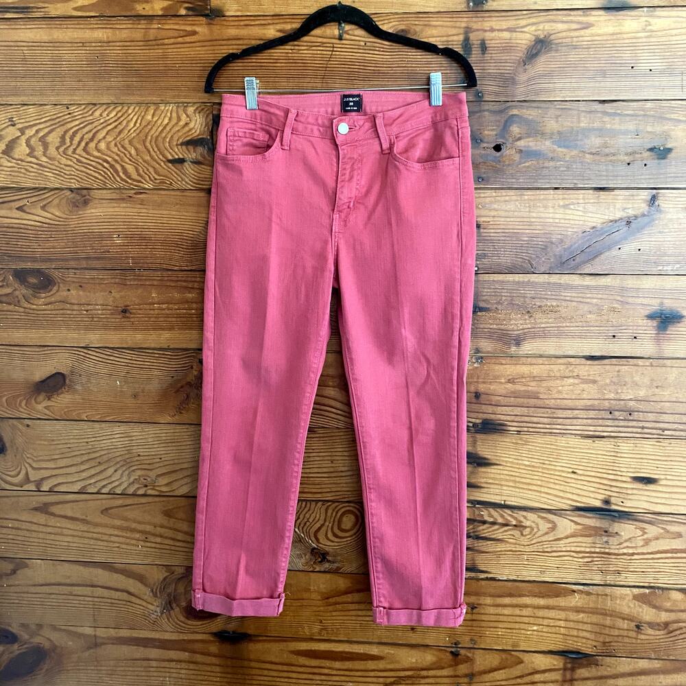 Just Black brand Pink Cropped Denim Jeans with cuffed hem size 29